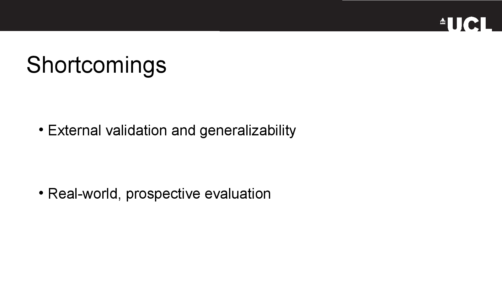 Slide 21: Shortcomings