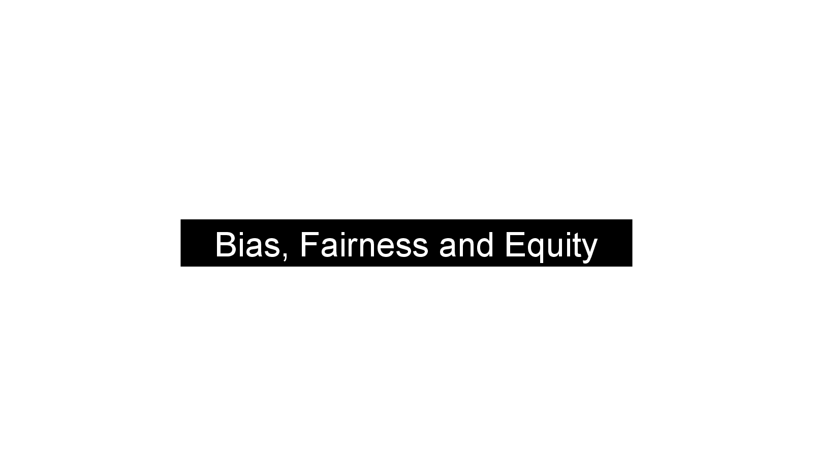 Slide 24: Bias, Fairness and Equity