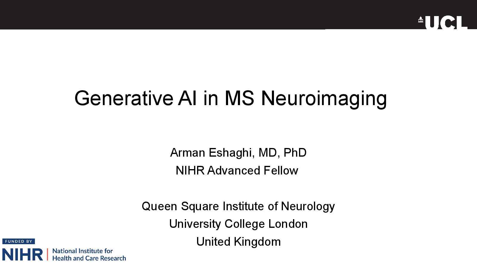 Slide 1: Generative AI in MS Neuroimaging