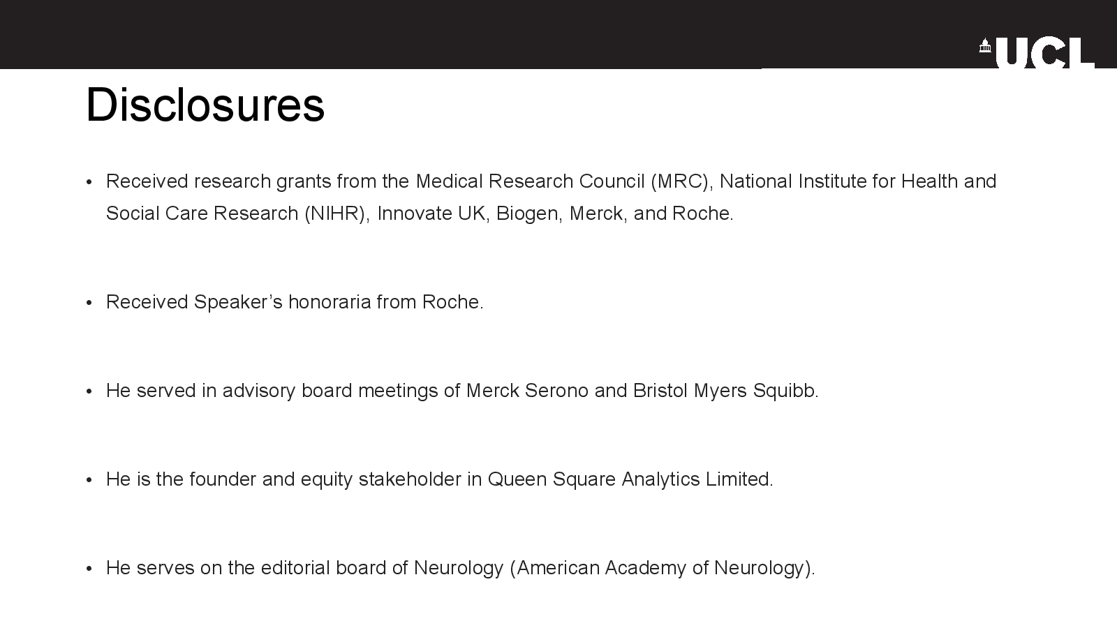 Slide 2: Disclosures