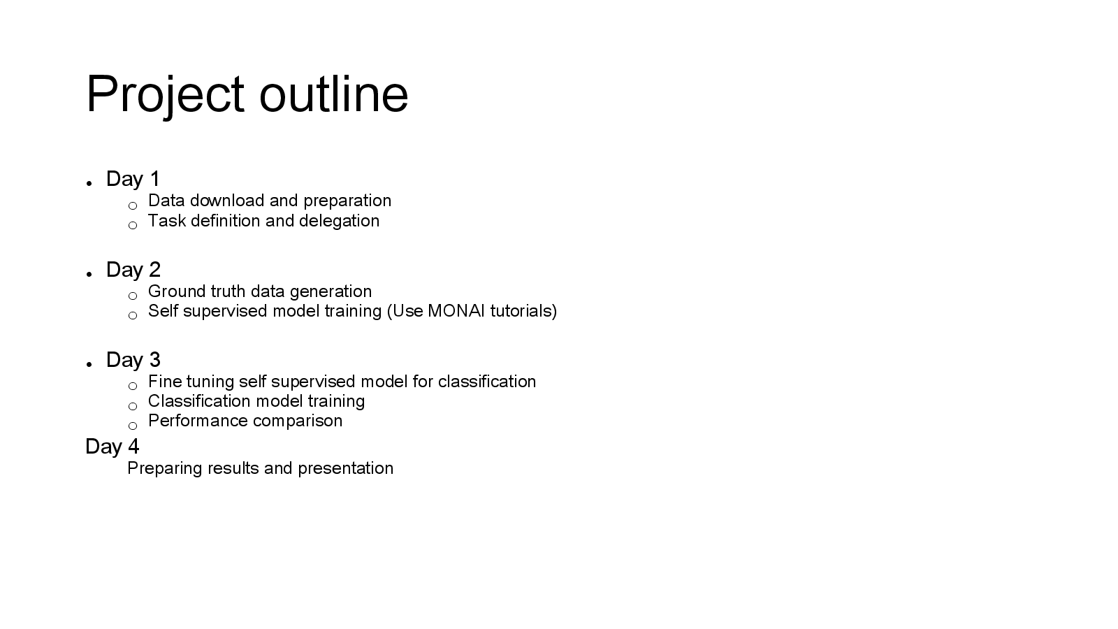 Slide 4: Project outline