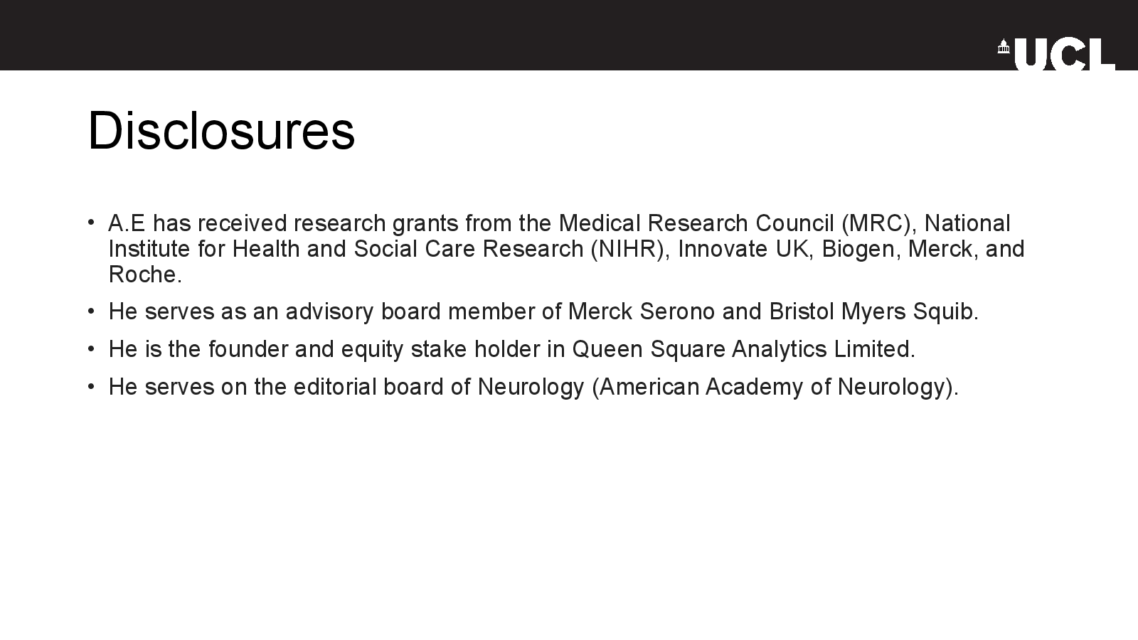 Slide 2: Disclosures