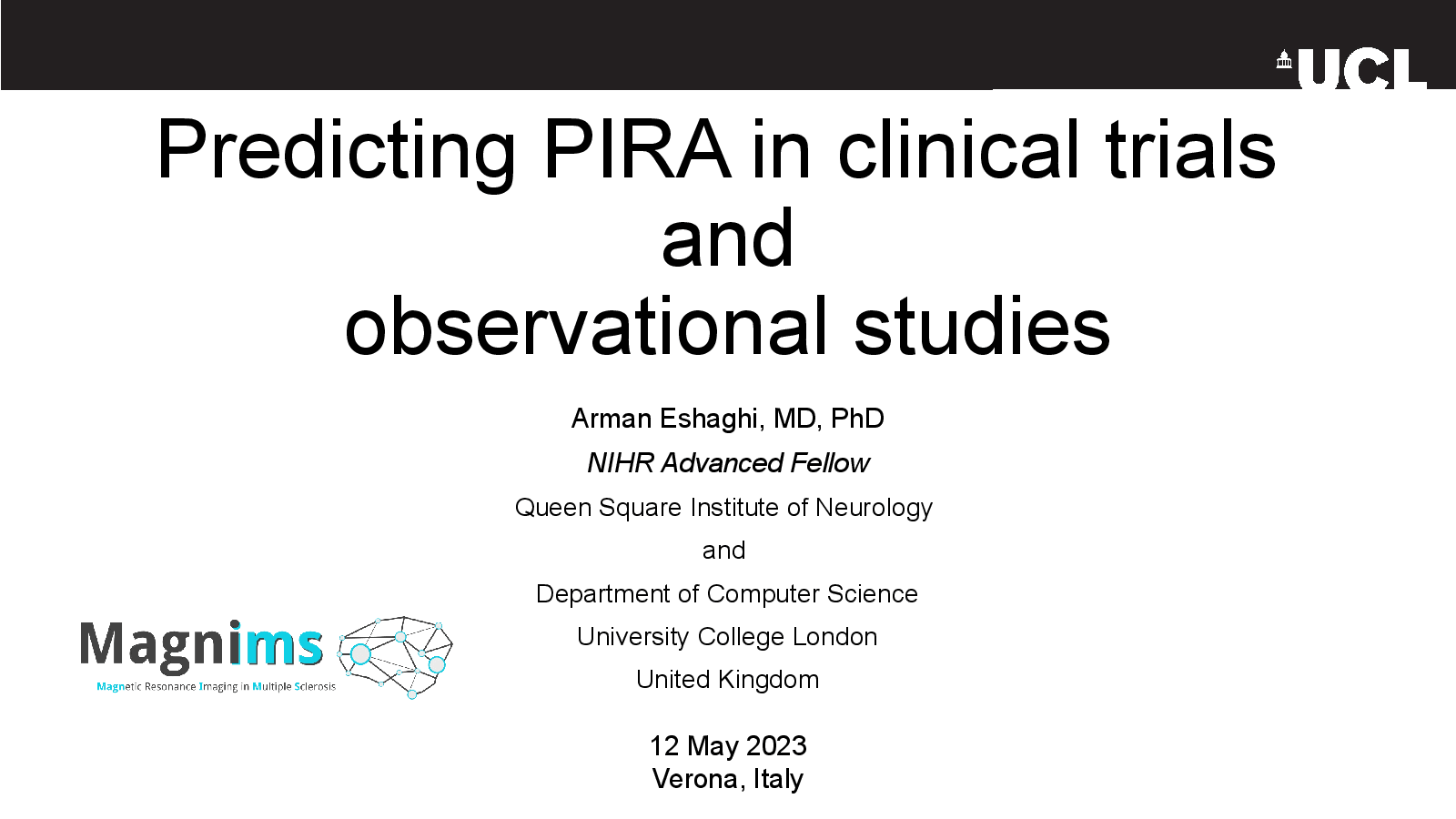 Slide 1: Predicting PIRA in clinical trials and observational studies