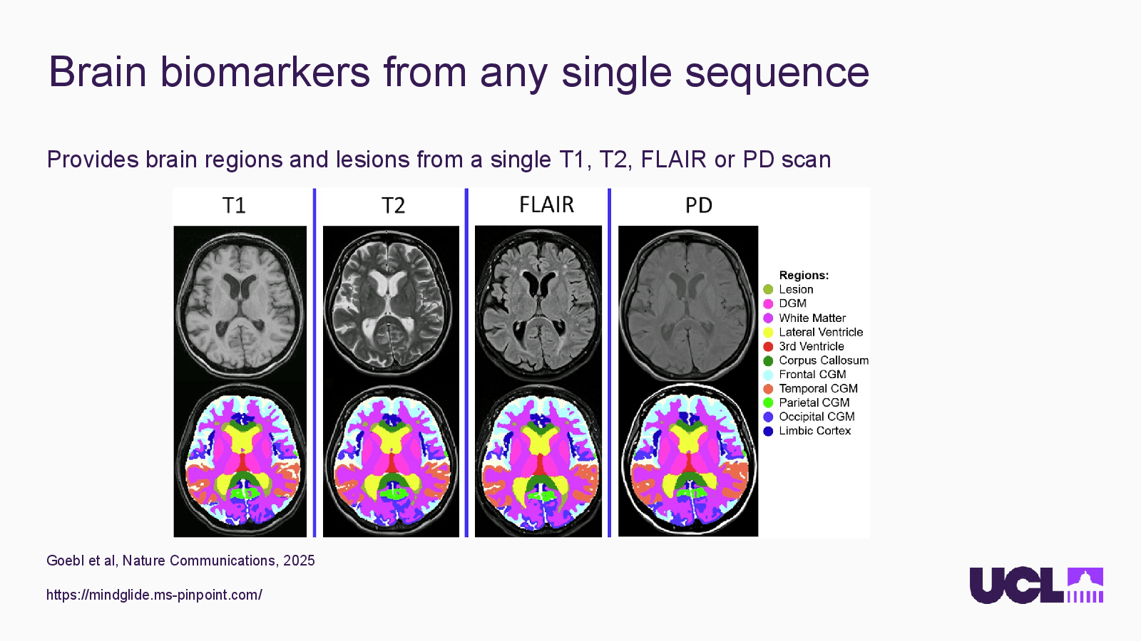Slide 7: Brain biomarkers from any single sequence