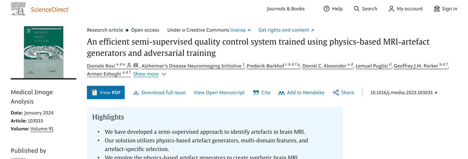 Teaching a quality-control system to spot MRI artefacts using simulated physics