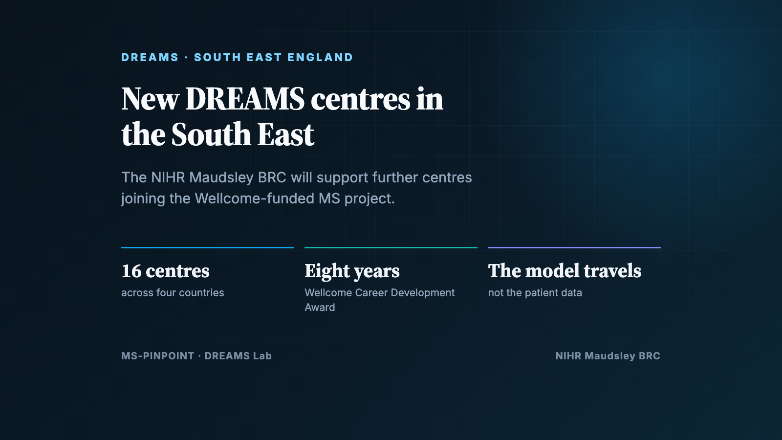 NIHR Maudsley BRC to support new DREAMS centres in South East England